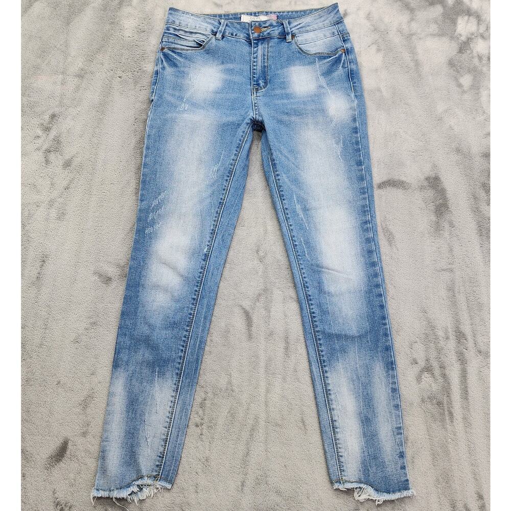 Colture of Life COL1972 Jeans Womens 28 Blue Distressed Mid Rise Skinny Ankle‎